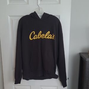 Cabela's Men's Dark Brown Hoodie with Yellow Logo